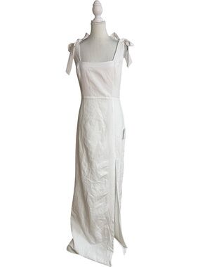 Lulus Your Sweetie Tie-Strap Column Maxi Dress White
